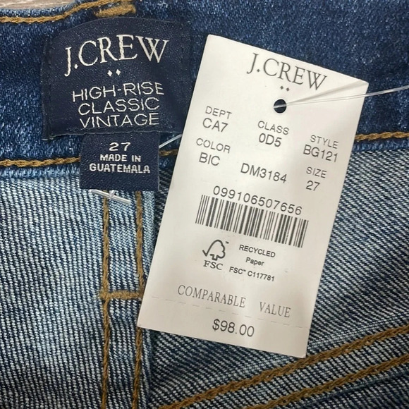 NWT J. Crew High Rise Classic Vintage Denim Jeans 27 - Picture 8 of 15